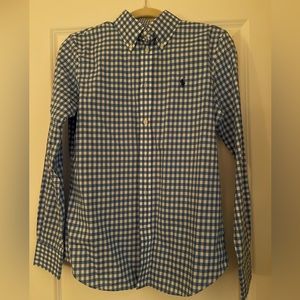 Ralph Lauren Slim Fit Button Down- Blue Gingham Shirt Sz:10